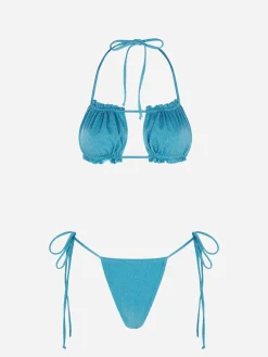Bikini da donna a fascia in lurex
