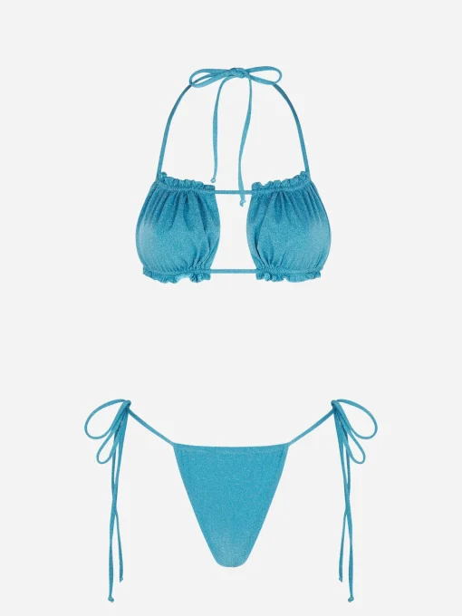Bikini da donna a fascia in lurex