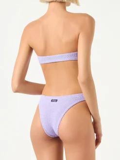 Bikini da donna a fascia pastello crinkle