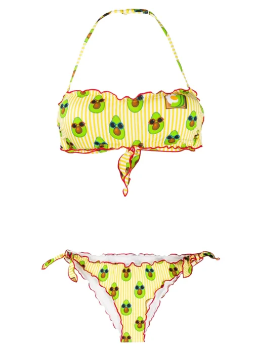 Bikini da donna a fascia con stampa avocado