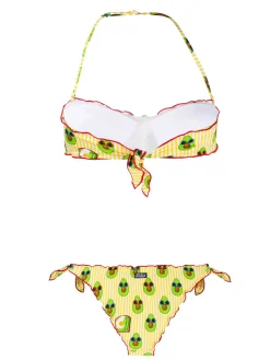 Bikini da donna a fascia con stampa avocado