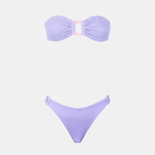 Bikini da donna a fascia pastello crinkle