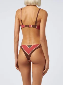 Bikini da donna a righe lurex scoop bralette May Romy