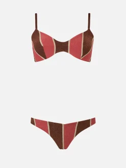 Bikini da donna a righe lurex scoop bralette May Romy