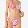 Bikini da donna a triangolo con stampa shape wave e charms