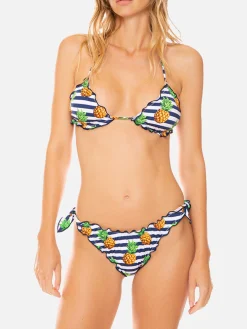 Bikini da donna a triangolo con stampa ananas