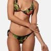 Bikini da donna a triangolo con stampa ibisco tropicale