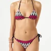 Bikini da donna a triangolo in maglia chevron