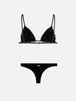 Bikini da donna a triangolo con stampa vichy