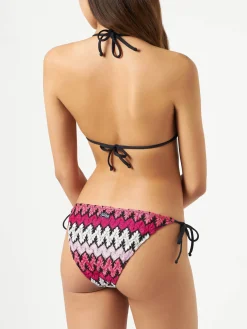 Bikini da donna a triangolo in maglia chevron