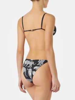 Bikini da donna a triangolo con stampa leopardata