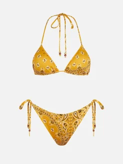 Bikini da donna a triangolo con stampa bandana
