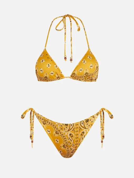 Bikini da donna a triangolo con stampa bandana