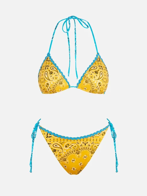 Bikini da donna a triangolo con stampa bandana