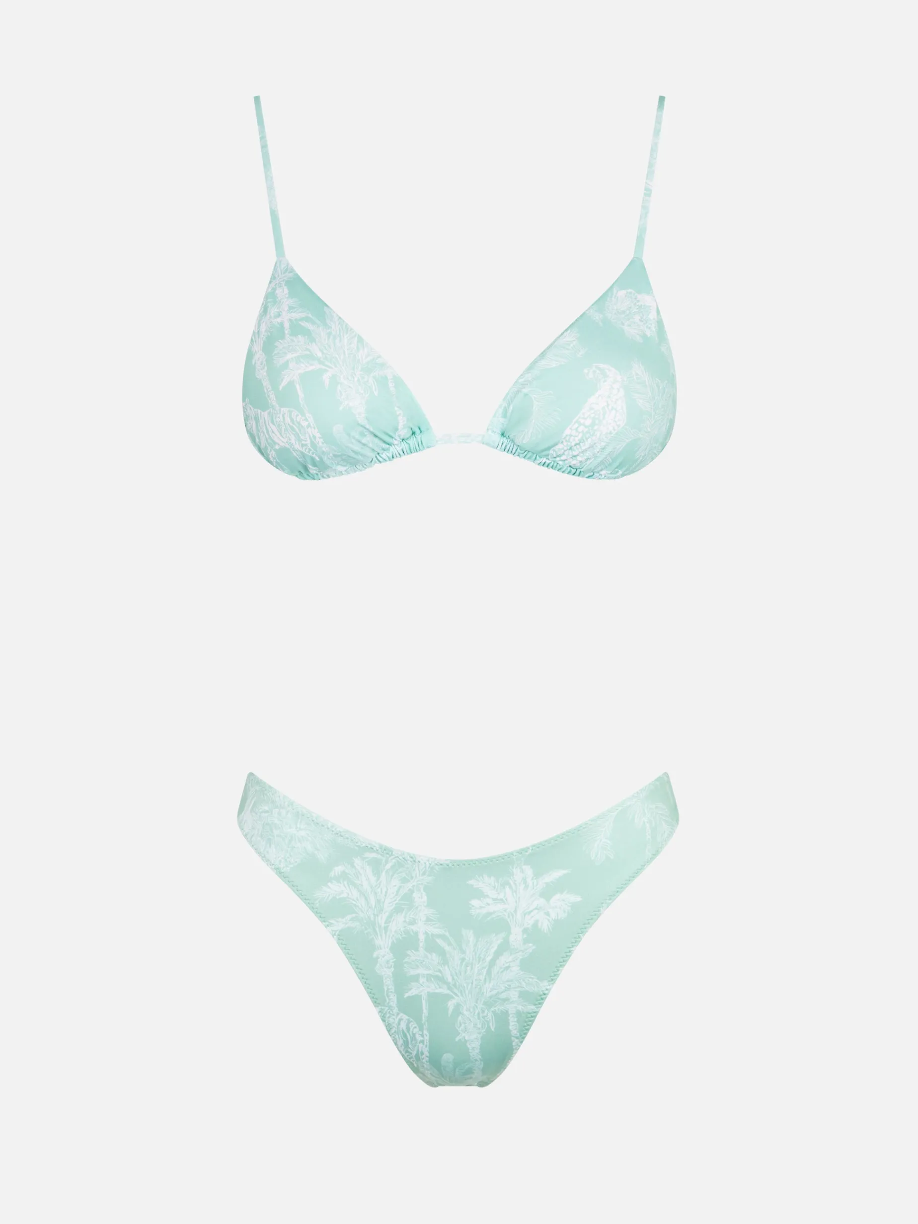Bikini da donna a triangolo con stampa giungla