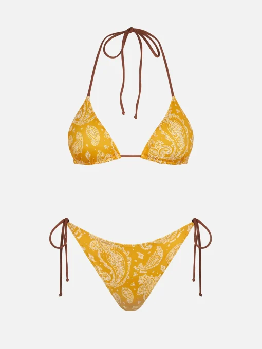Bikini da donna a triangolo con stampa paisley