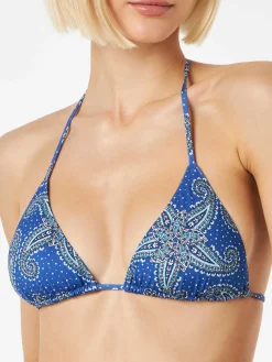 Bikini da donna a triangolo con stampa paisley