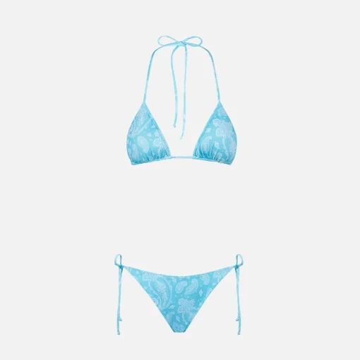 Bikini da donna a triangolo con stampa paisley
