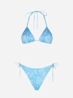 Bikini da donna a triangolo con stampa paisley