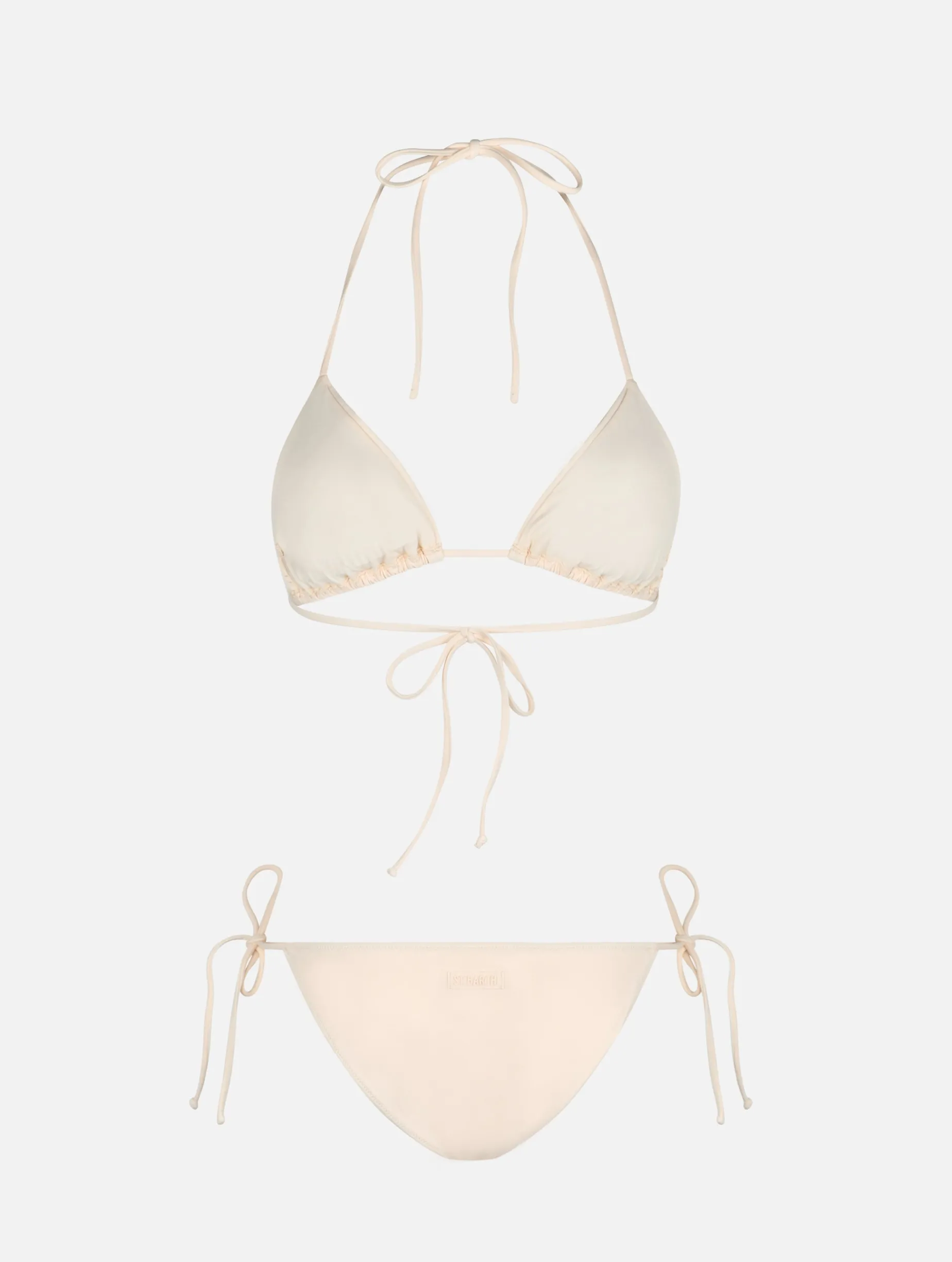 Bikini da donna a triangolo beige con strass