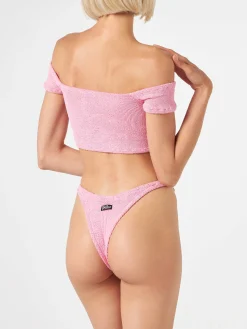 Bikini da donna crinkle spallina larga
