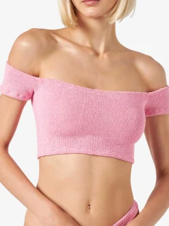 Bikini da donna crinkle spallina larga