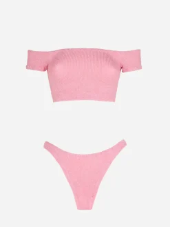 Bikini da donna crinkle spallina larga