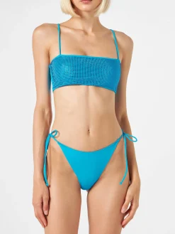 Bikini da donna fascia turchese con strass