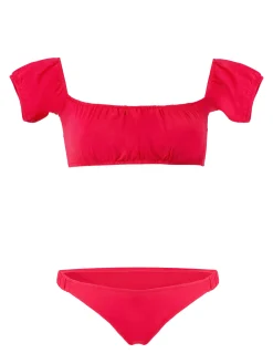 Bikini rosso con spalle scoperte