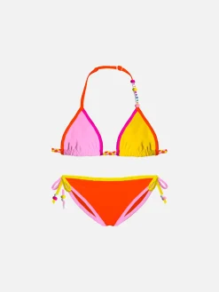 Bikini triangolo da bambina con charms