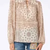 Blusa da donna in voile di seta Harper con stampa bandana