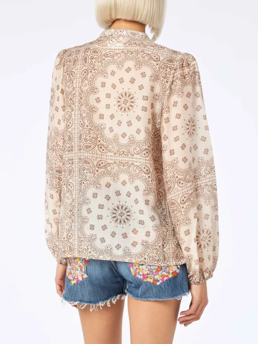 Blusa da donna in voile di seta Harper con stampa bandana