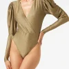 Bodywear / costume intero in maglia glitter oro