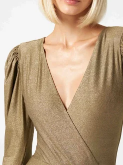 Bodywear / costume intero in maglia glitter oro