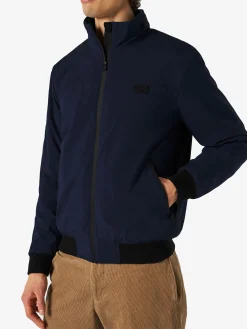 Bomber blu da uomo con fodera in sherpa