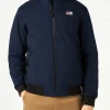 Bomber blu da uomo con fodera in pelo