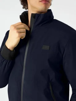 Bomber blu da uomo con fodera in sherpa