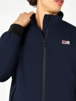 Bomber blu da uomo con fodera in pelo