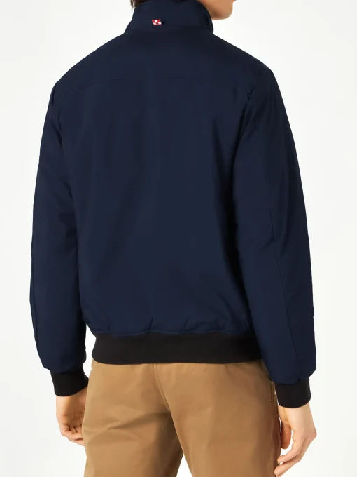 Bomber blu da uomo con fodera in pelo