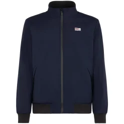 Bomber blu da uomo con fodera in pelo