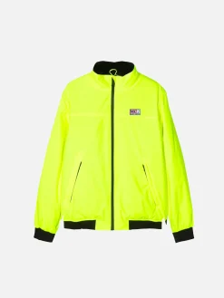 Bomber da bambino giallo fluo con fodera in pelo