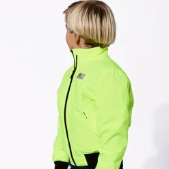 Bomber da bambino giallo fluo con fodera in pelo