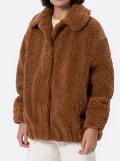 Bomber da donna effetto montone Abel con colletto e stampa cuore Saint Barth