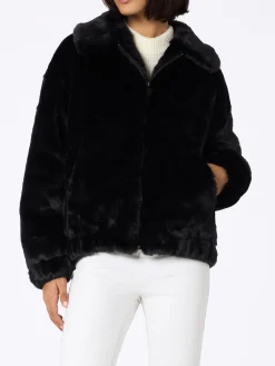 Bomber da donna furry Abel con colletto e stampa Saint Barth