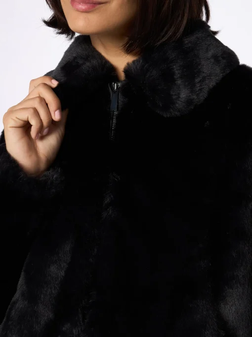 Bomber da donna furry Abel con colletto e stampa Saint Barth
