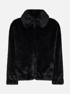 Bomber da donna furry Abel con colletto e stampa Saint Barth