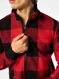 Bomber da uomo di mezza stagione a quadri