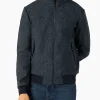 Bomber da uomo di peso medio blu mélange