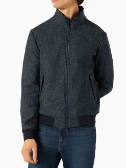 Bomber da uomo di peso medio blu mélange
