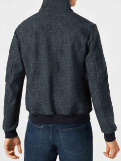 Bomber da uomo di peso medio blu mélange